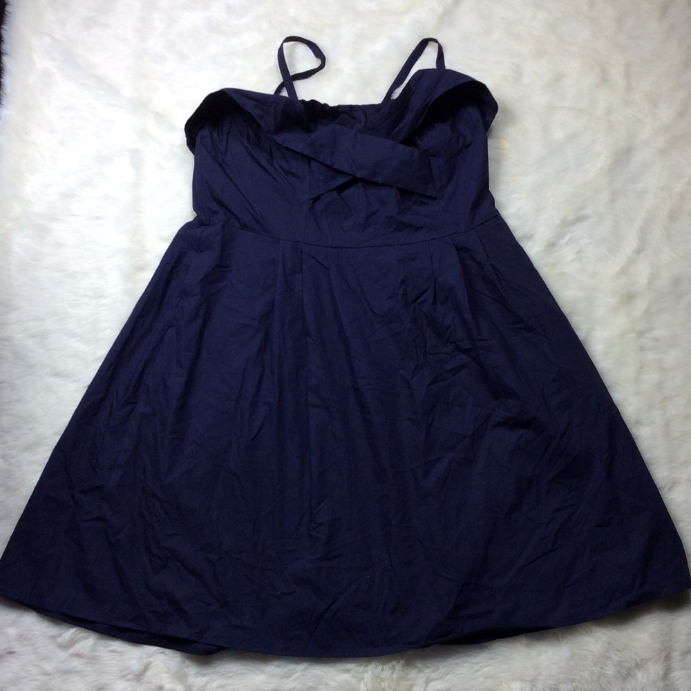 Eshakti navy blue dress above knee 2x 22w new